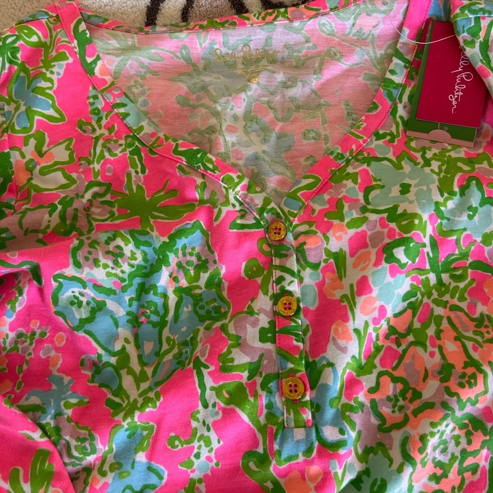 Lilly Pulitzer Pink and Green Floral Dress - Picture 2 of 2